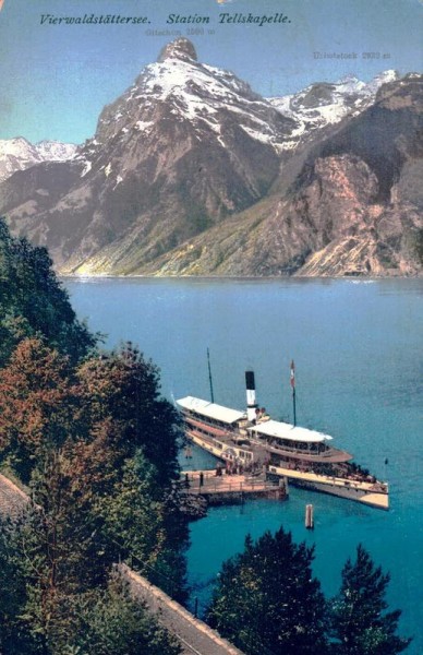 Vierwaldstättersee, Station Tellskapelle. 1913 Vorderseite