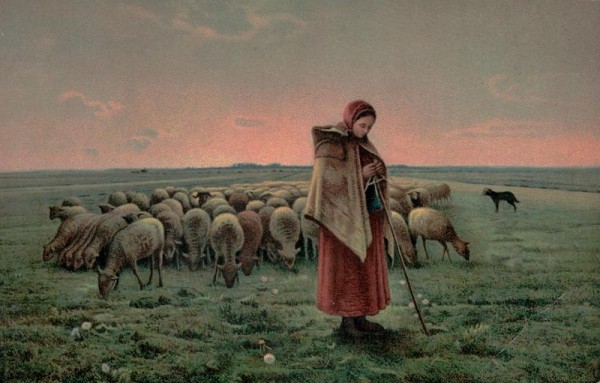 "Die Schäferin" von Jean François Millet Vorderseite