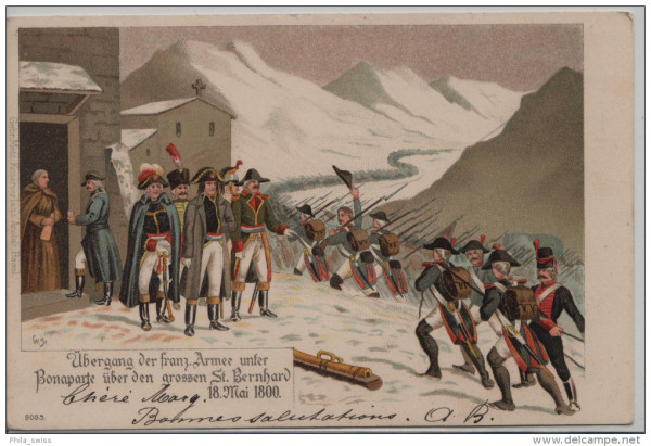 Übergang der franz. Armee unter Bonaparte über den grossen St. Bernhard 18. Mai 1800