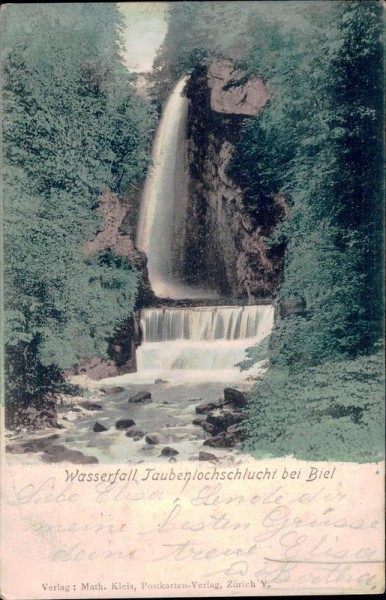 Wasserfall Taubenlochschlucht bei Biel Vorderseite