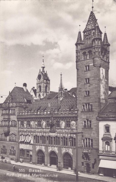 Basel, Rathaus
und Martinskirche Vorderseite