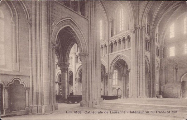 Cathédrale de Lausanne - Intérieur vu du Transept sud