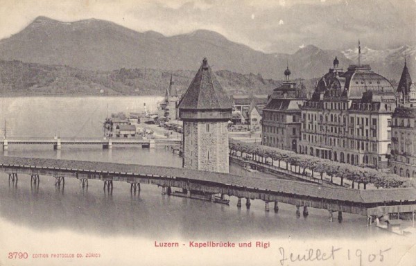 Luzern - Kapellbrücke und Rigi