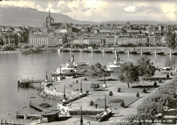 Genève, Quai du Mont-Blanc et ville Vorderseite