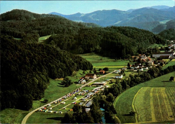 Saland, Campingplatz, Flugaufnahme Vorderseite