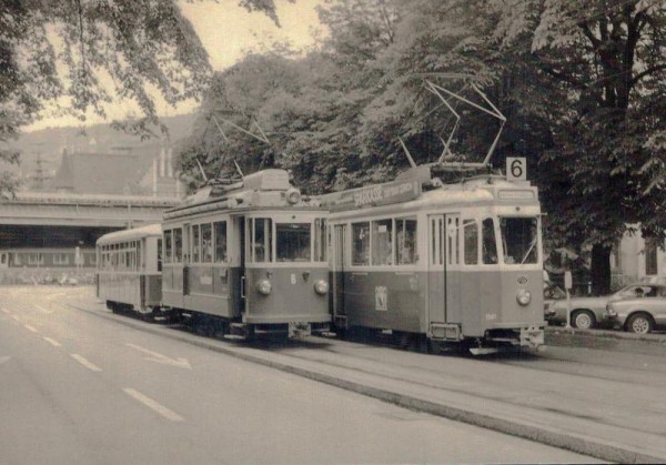 Forchbahn BFe 2/3 6 + B 118 o. 119, Postkartenbuch "Bus & Bahn in alten Ansichten" Vorderseite