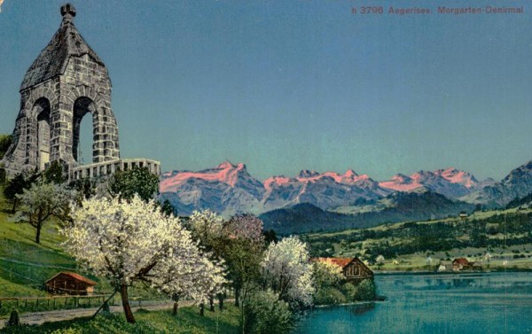 Aegerisee, Morgarten-Denkmal Vorderseite
