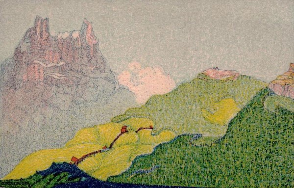 Mürtschenstock vom Fusse des Speer aus gesehen. Orig. Litho. v. Oskar Weber, 1915 Vorderseite