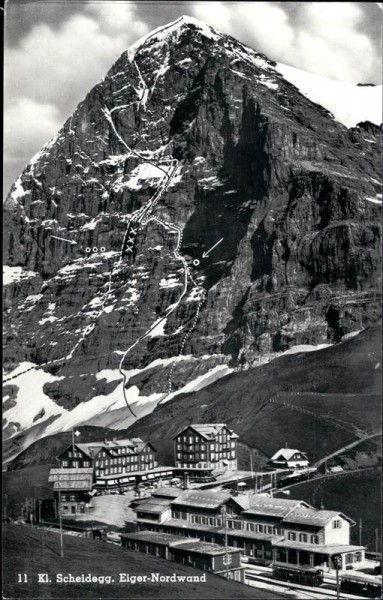Kleine Scheidegg. Eiger-Nordwand Vorderseite