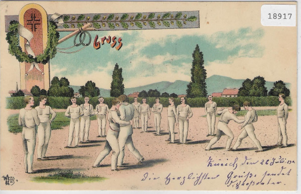 Gruss vom Turnfest Zürich 1903 - Litho