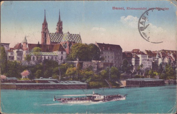 Basel, Rheinansicht mit Münster