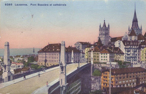 Lausanne - Pont Bessière et cathédrale