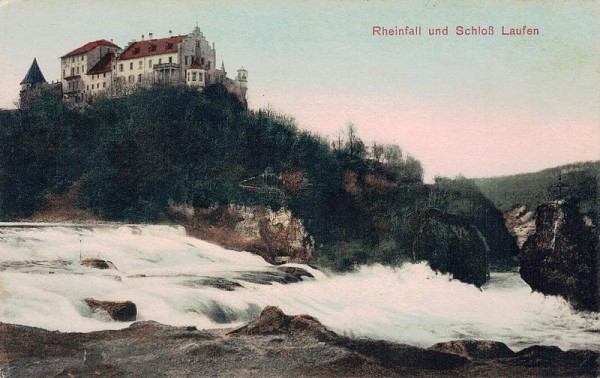Rheinfall und Schloss Laufen Vorderseite