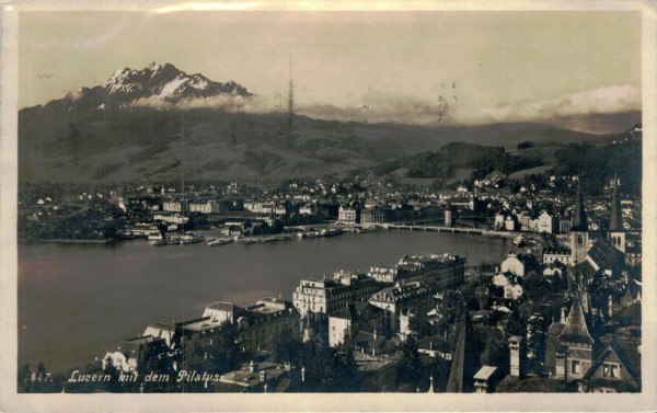 Luzern mit dem Pilatus Vorderseite