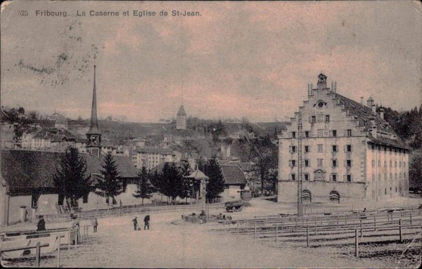 Fribourg, Kaserne und Kirche St.Jean Vorderseite