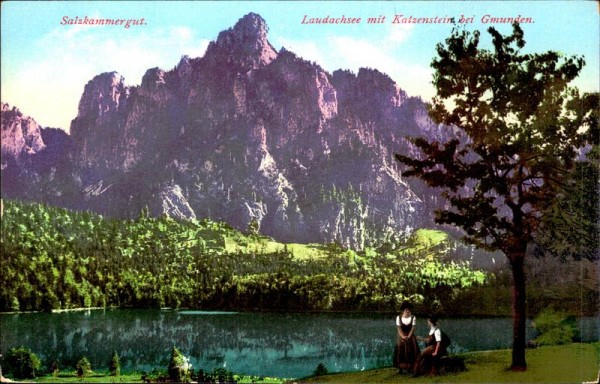 Salzkammergut, Ludachsee mit Katzenstein bei Gmunden Vorderseite