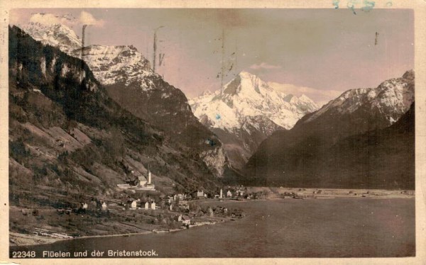 Flüelen und der Bristenstock. 1924 Vorderseite