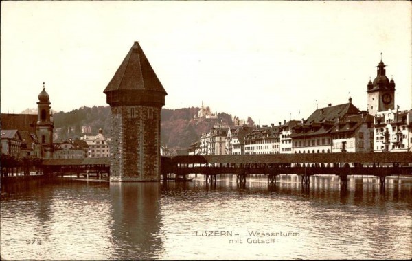 Luzern - Wasserturm mit Gütsch Vorderseite