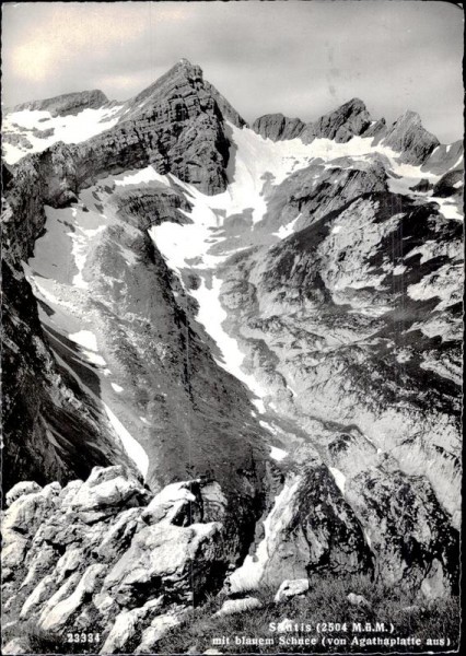Säntis mit blauem Schnee (von Agathaplatte aus) Vorderseite