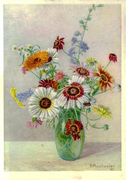 Strasuss mit margueriten, H. Muntwyler Vorderseite