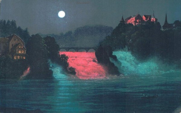 Rheinfall bei Beleuchtung Vorderseite