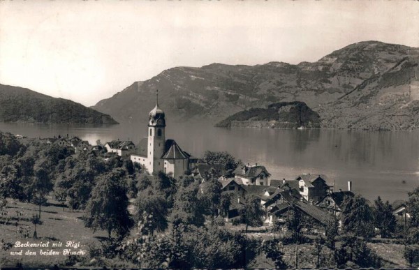 Beckenried mit Rigi (und den Beiden Nasen - falsch). 1943 Vorderseite