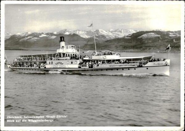 Zürichsee, Salondampfer Stadt Zürich Vorderseite