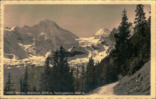 Mürren - Breithorn (3779 m) Tschingelhorn (3581 m) Vorderseite