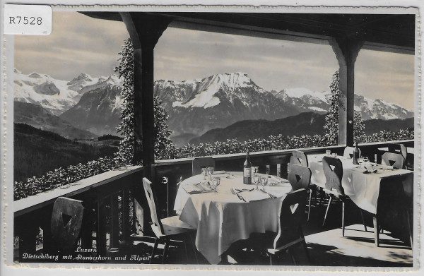 Luzern - Dietschiberg mit Stanserhorn u. Alpen - Terrasse des Restaurant