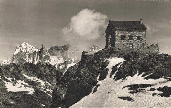 Cabane du Val des Dix C.S.A. Dent Blanche, Aig. de la Tsâ. 1946 Vorderseite