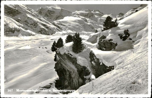 Morteratschgletscher u. Berninagruppe (4049 m) Vorderseite