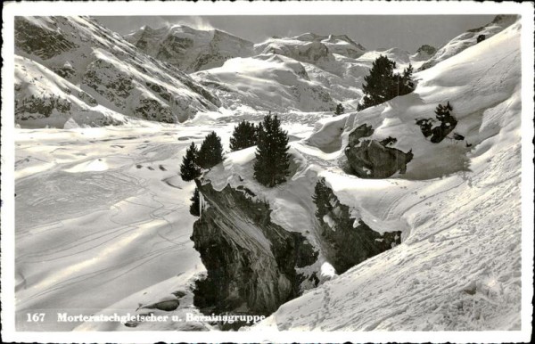 Morteratschgletscher u. Berninagruppe (4049 m) Vorderseite
