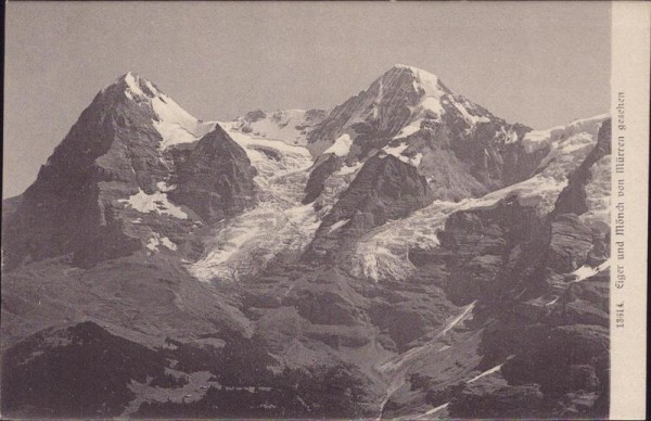 Eiger und Mönch, von Mürren gesehen Vorderseite