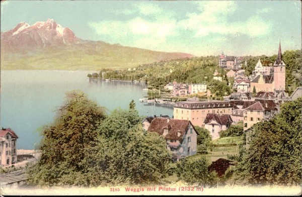 Weggis mit Pilatus (2132 m) Vorderseite