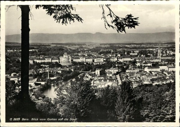 Bern. Blick vom Gurten auf die Stadt Vorderseite