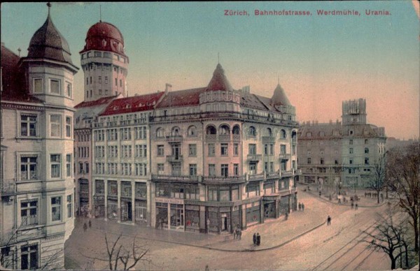 Zürich, Bahnhofstrasse, Werdmühle, Urania Vorderseite