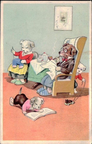 Hundefamilie Vorderseite