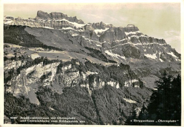 Braunwald, Berggasthaus "Ohrenplatte" Vorderseite