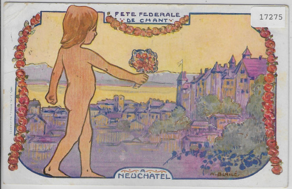 Fete Federale de chant Neuchatel 1912 - Stempel Cachet Officiel Fete Federale 20.VII.12