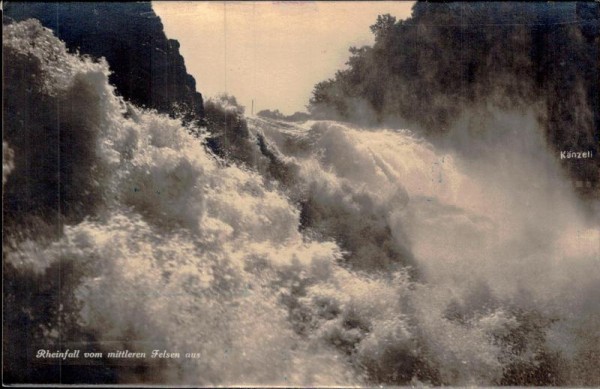Rheinfall von mittleren Felsen aus Vorderseite