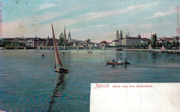Zürich - Blick vom See Stadtwärtz Vorderseite
