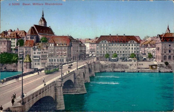 Basel, Mittlere Rheinbrücke Vorderseite