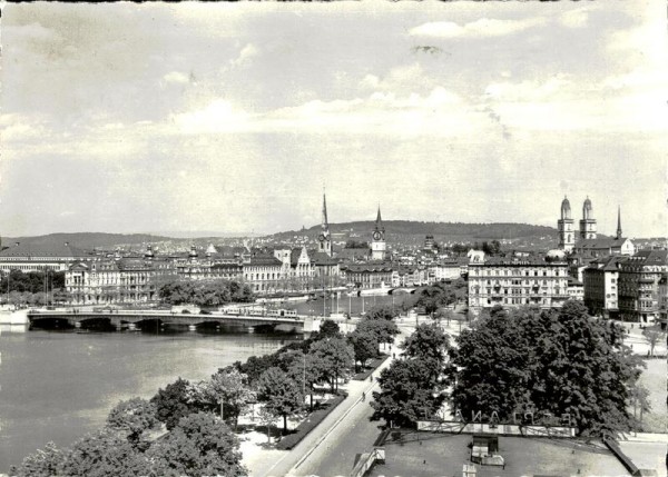 Quai mit Limmat, Zürich Vorderseite
