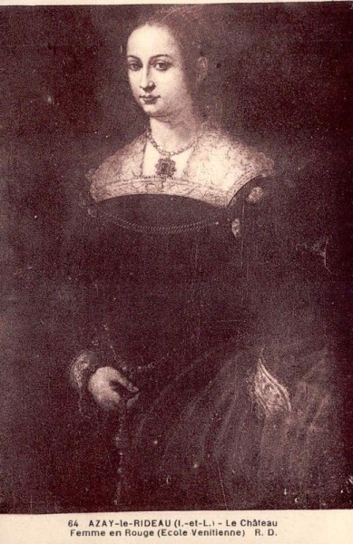 AZAY - le - RIDEAU (l. - et - L.) - Le Chateau Femme en Rouge (Ecole Venitienne) R.D. Vorderseite