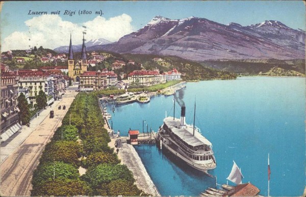 Luzern mit Rigi (1800 m) Vorderseite
