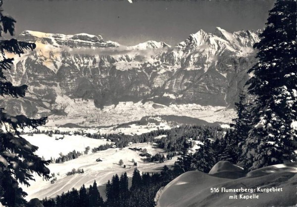 Flumserberg: Kurgebiet mit Kapelle Vorderseite