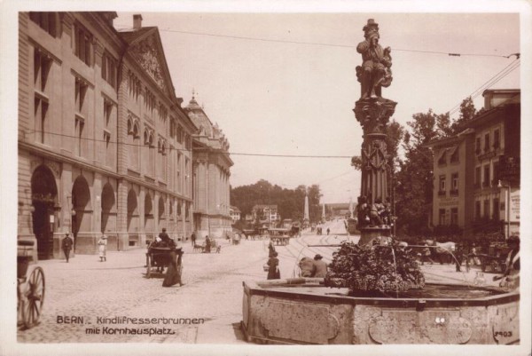 Bern - Kindlifresserbrunnen mit Kornhausplatz