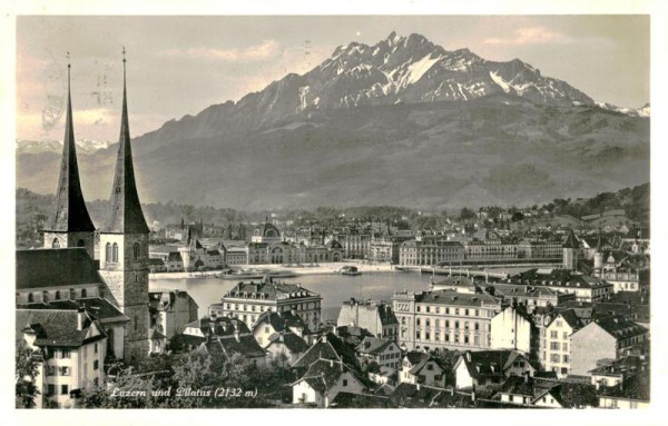 Luzern und Pilatus (2132 m) Vorderseite