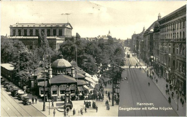 Hannover, Georgstrasse mit Kaffee Kröpcke Vorderseite