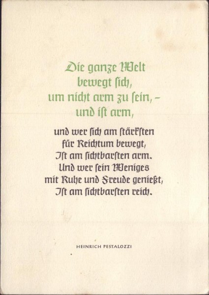 Heinrich Pestalozzi: die ganze Welt bewegt sich... Vorderseite